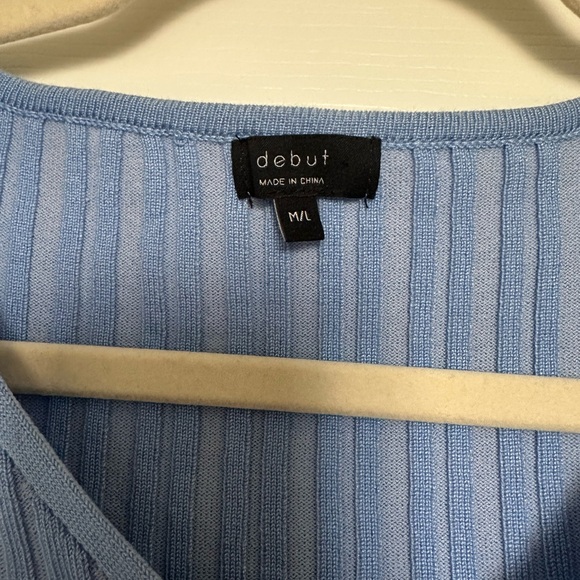 Debut Light Blue Ribbed Blouse - Picture 2 of 2
